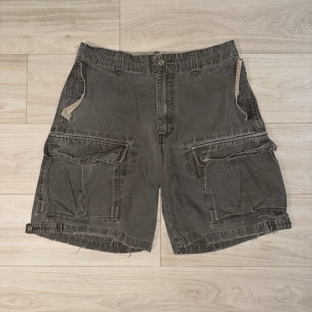 American Eagle Cargo Shorts Size 32 Mens Classic RN 54485 Dark Gray Utility Gorp